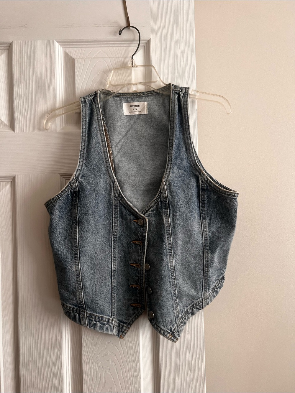 Cotton On Washed Denim Vest - Gray